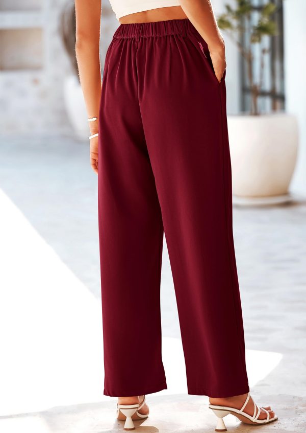 71kmKpj0AWL.jpg Women's Wide Leg Suit Pants Loose Fit High Elastic Waisted Business Casual Long Trousers Pant
