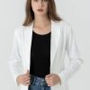 Womens One Button Blazer Lightweight Office Work Suit Jacket