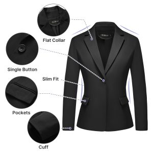 Women's Business Solid Suit 2 Piece Slim Fit Classic Blazer Pants Set for Women Formal Office