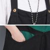 Women Loose Vintage Streetwear Wide Leg Jumpsuits Denim Overalls Spliced Black Cartoon Printed Jumpsuits