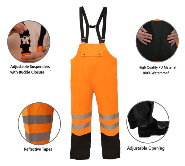 71qvKeMxyiL.jpg Waterproof Rain Suits for Men & Women, Hi-Vis Rain Jacket & Bib Overalls, Heavy Duty Rain Gear Outdoor Activities.