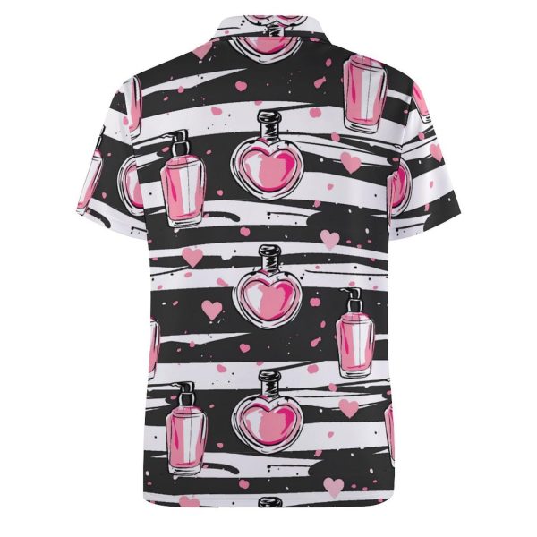 71sYO3-dL0L.jpg Make Up Theme Pattern with Perfume Womens Polo Shirts Short Sleeve Golf Shirts Casual Tennis Shirts for Work Business