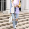 Womens Casual Blazer Button Lapel Long Sleeve Work Business Fashion Blazers Jackets Outfits with Pockets
