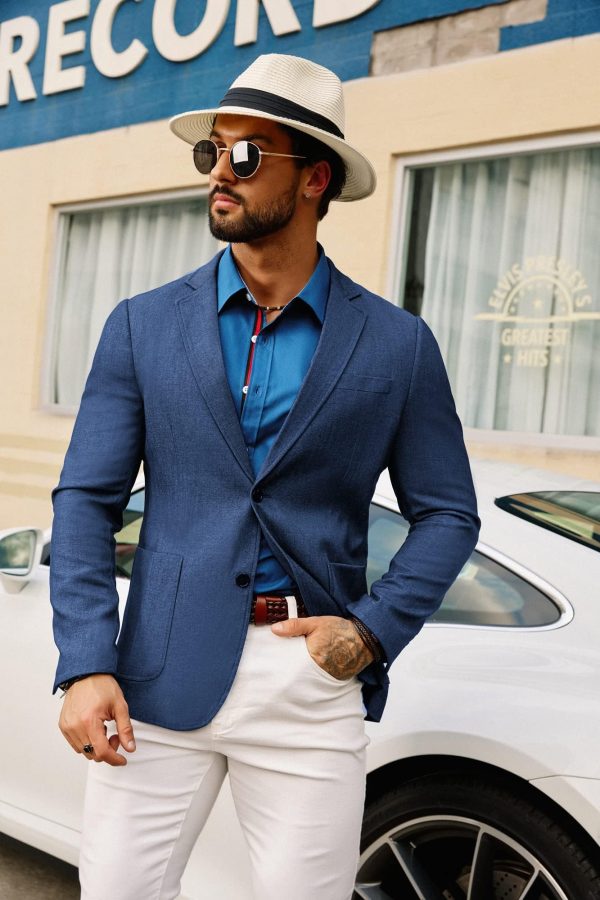 71yPX5kYCrL.jpg Men's Casual Blazer Suit Jackets 2 Button Lightweight Sport Coats