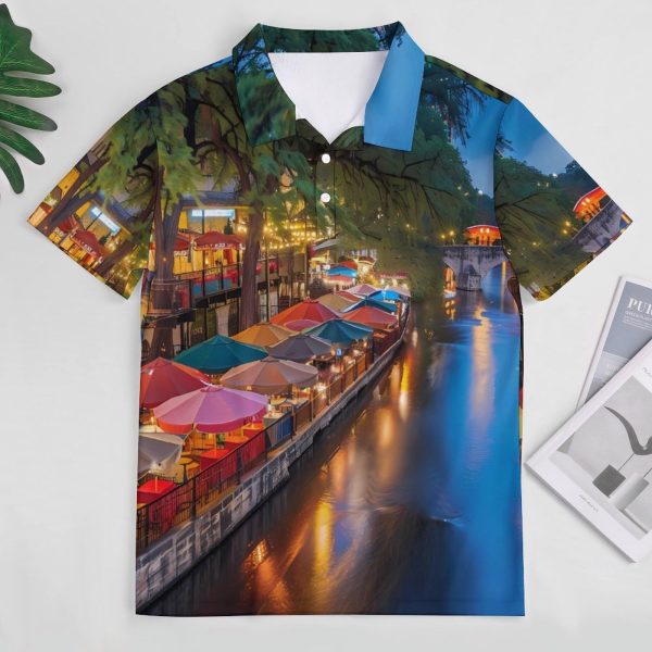 71zmX5Kk1rL.jpg Antonio River Walk Landscape Womens Polo Shirts Short Sleeve Golf Shirts Casual Tennis Shirts for Work Business