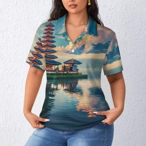 Bali – Indonesia Womens Polo Shirts Short Sleeve Golf Shirts Casual Tennis Shirts for Work Business