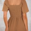 2025 Summer Dress for Women Casual Short Sleeve Bow Tie V Neck Ruffle Midi Flowy Dresses