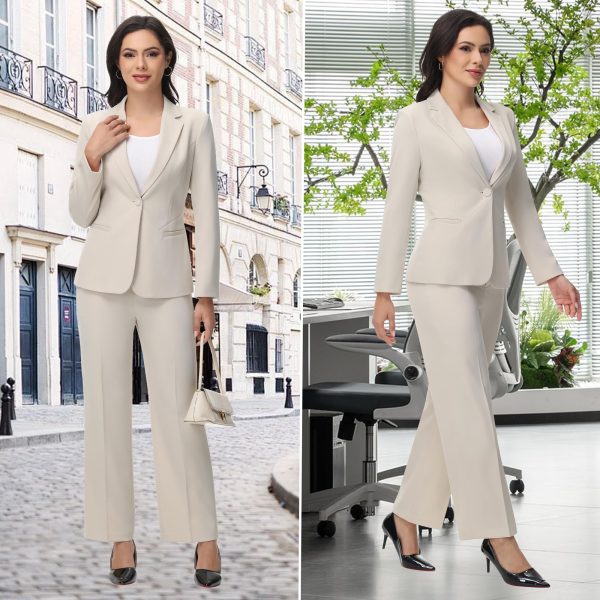 819yBKOFEgL.jpg Women's Business Suits for Work Professional 2 Piece Slim Fit Outfits for Women