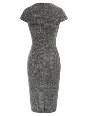 Women's Gorgeous Pencil Dress Cap Sleeve Tweed Pencil Dress for Work