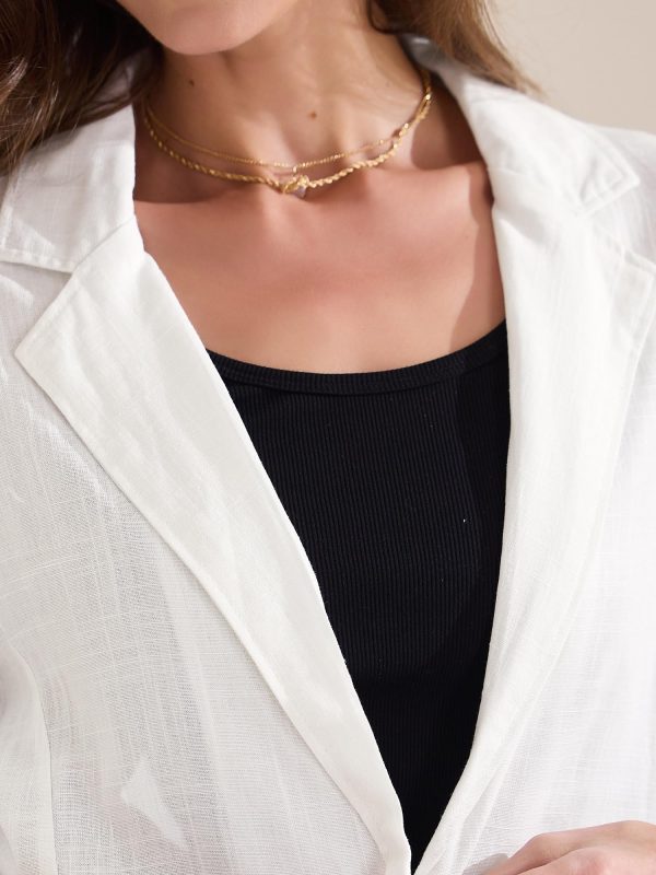 81FtDulWBL.jpg Women's Linen Blazer 2025 Summer Lightweight 3/4 Sleeves Casual Office Work One Button Notched Lapel Suit Jacket