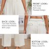 Women Suit Pants Wide Leg Pants High Elastic Waisted in The Back Business Work Trousers Long Straight