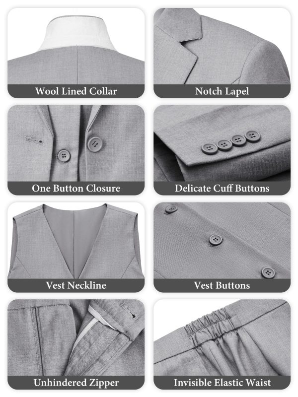81NYjAPZWxL.jpg Women's 3 Piece Suit Lady Business Casual Office One Button Slim Fit Blazer Jacket Vest Pants Set