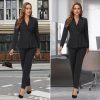 Women's Pants Suit Solid Jacket 2 Piece Set Irregular Blazer Suit Business Casual
