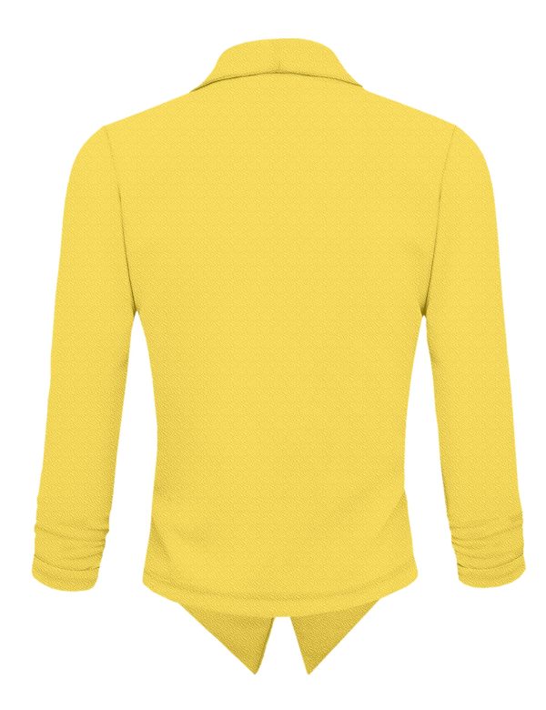 81TQ6YzNfL.jpg Lightweight Open Front Cardigan Classic Ruched Sleeve Work Office Blazer Suit Jackets