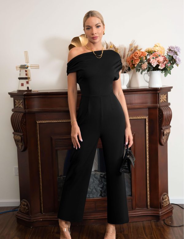 81Vc9yz4KqL.jpg Women's Casual Sleeveless Off Shoulder Wide Leg Long Pant Jumpsuits