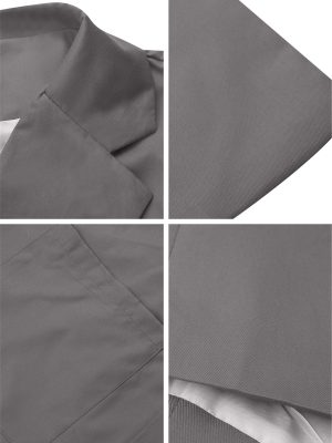 Women’s Casual Long Sleeve Open Front Blazer Lapel Collar Cardigan Plus Size Work Jackets