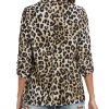Womens Chiffon Blazer 3/4 Sleeve Shawl Collar Open Front Blazers Casual Work Office Cardigan Suit Jacket