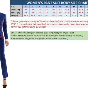 Women's 2 Buttons Business Blazer Pant Suit Set for Work