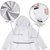 Packable Rain Jacket Women Lightweight Waterproof Raincoat with Hood Cycling Bike Jacket Windbreaker