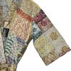 Rajbhoomi Women Kimono Robe Handmade Silk Patola Kantha Quilt Body Warmer Coat Rob Patchwork Overcoat Jacket