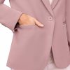 Dressy Blazers for Women Button Long Sleeve Lapel Business Casual Outfits Office Work Suit Blazer with Pockets