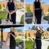 Women's Two Piece Sets 2025 Bodycon Dresses Summer Outfits Tank Top and Midi Skirt Suits Sweater