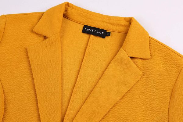 91oWJgvvmKL.jpg Womens Casual Work Office Blazer Pockets Buttons Suit Jacket 3/4 Sleeve